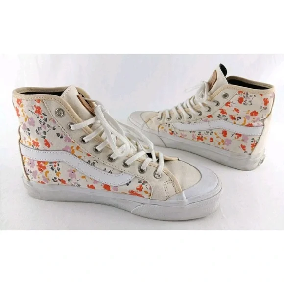 Vans Floral High-Top Sneakers - White and Cream - Picture 7 of 10